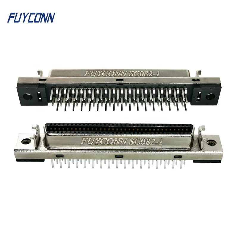 1,27 мм прямой PCB женский DIP CN 68pin SCSI разъем, вертикальный PCB MDR 68 Pin SCSI разъем w/fixness вешалка