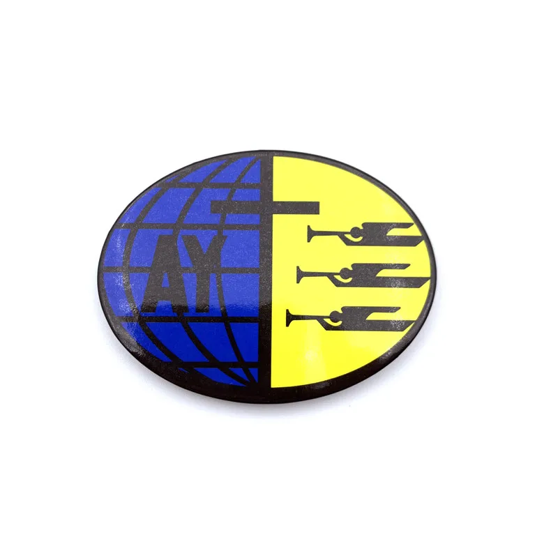
OEM Birthday Promotional Flashing Oval Shape custom buttons badges pin 