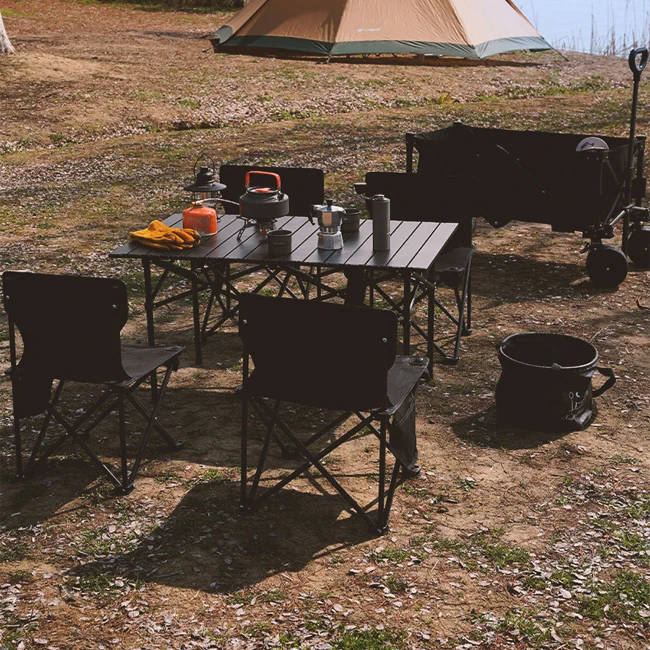 Outdoor Ultra light camping picnic equipment portable folding table integrated set car omelet table&chair
