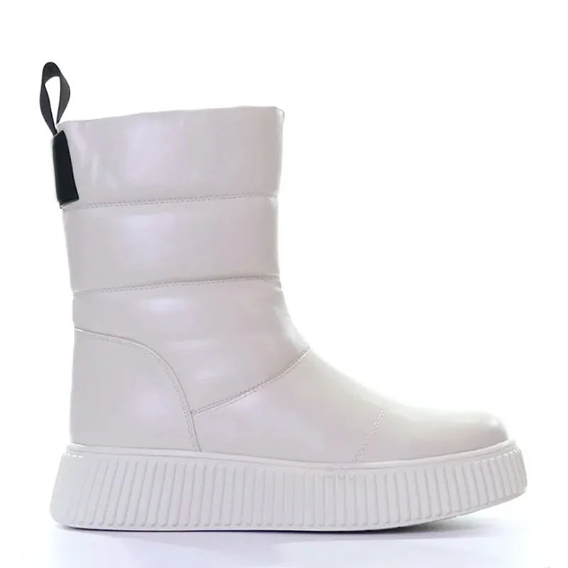 Anti-slip waterproof snow boots ladies winter shoes leather boots