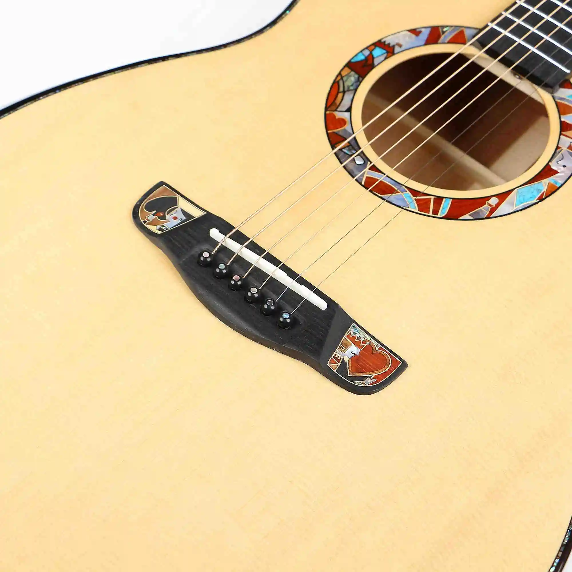 Superior Sevillana 1904 Unique Poker Design Concept High End Acoustic Guitars Full Solid Exquisite Engraving Best OEM