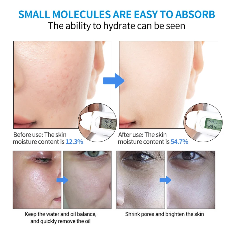 Custom Best Skin Care Face Nourishing Moisturizer Hydrating Anti Age Anti Wrinkle Brightening Pure Hyaluronic Acid Serum