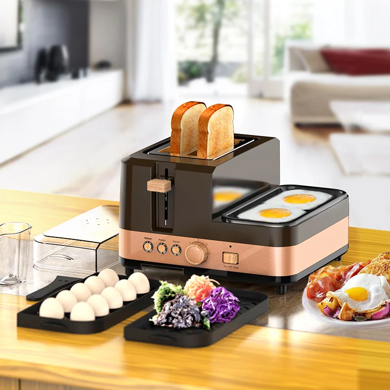 
2021 New Wholesale multi-function easy automatic cooking sandwich Toaster oven 4 in 1 breakfast makers 
