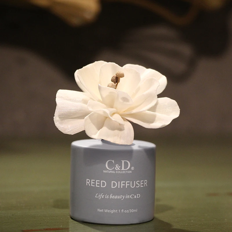 C&D 30ml hot sale Scented  glass Ceramic Fragrance oil luxury reed diffuser bottle perfume