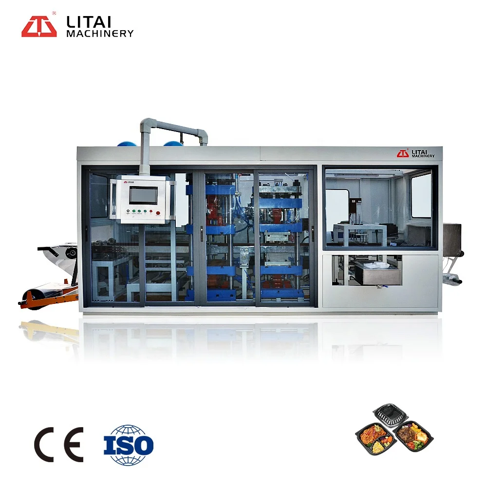 Fully Automatic Vacuum Thermoforming Machine For Food Quail Eggs Tv Dinner Packaging Trays