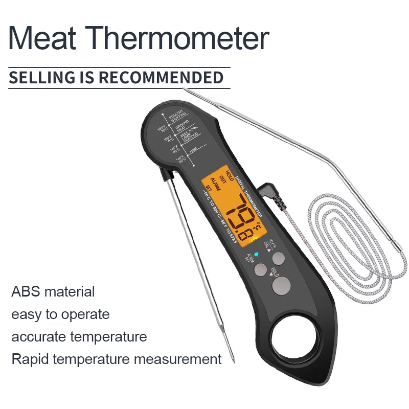 Professional Meat Thermometer With Digital Calibration Thermometer For Cooking With 2 Probes