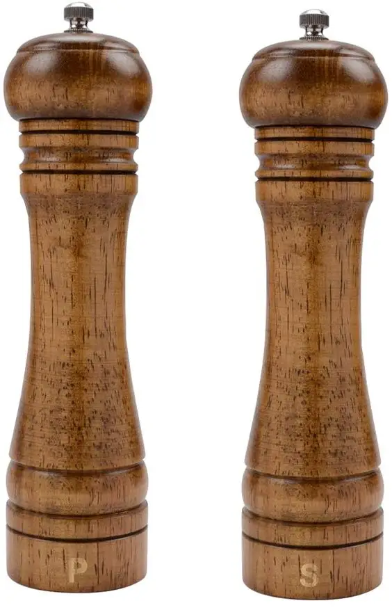 Salt and Pepper Grinding Set Elegant Wooden Salt and Pepper Shakers with Ceramic Mill