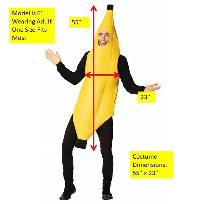 Factory wholesale hot sale party yellow banana suit costume