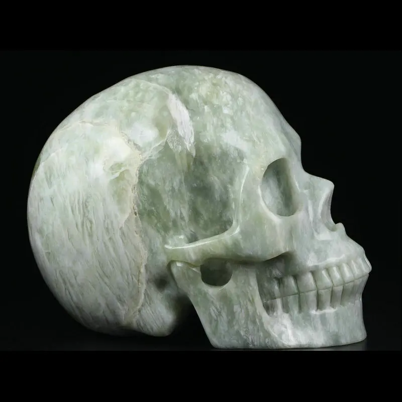Wholesale High Quality Natural Huge 5.0 inch  Xiuyan Jade Carved Crystal Skulls Healing crystal stones