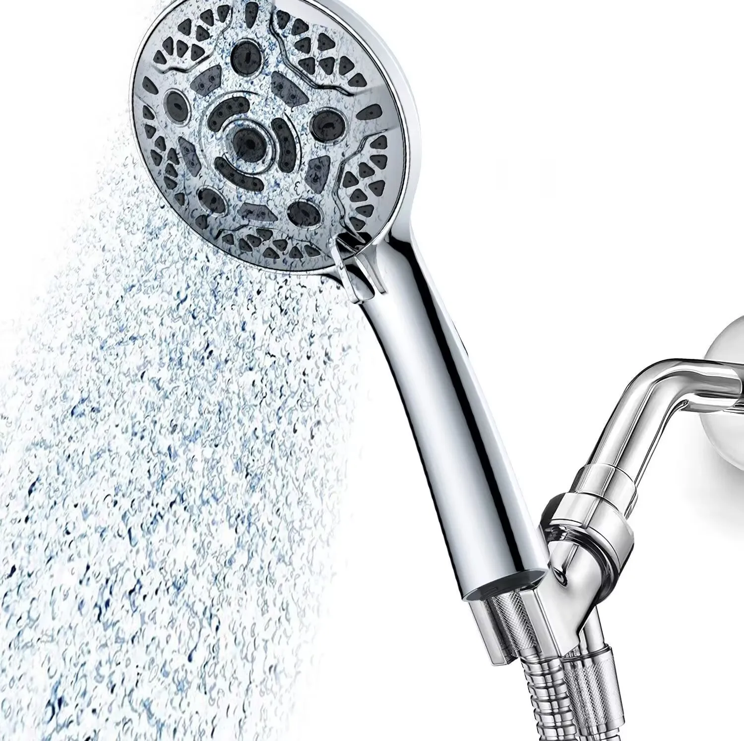 Wholesale Adjustable High-Pressure Round Plastic Chrome  9 Functions New Powerful Rainfall Shower Head For Bathroom