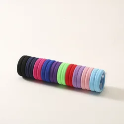 Jiris Hair Rope Ties Accessories Hair Ties Ponytail Holders Knitted Elastic Rainbow Color Cute Rubber Band For Hair For Girls