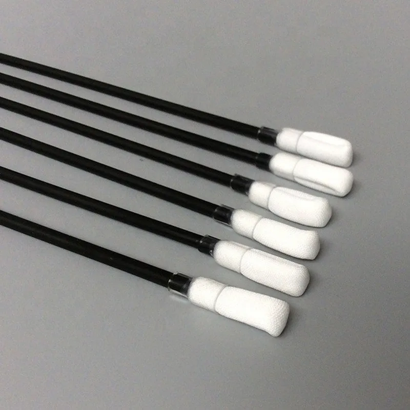 Black Stick Cleaning Swab Heat Shrink Tube Tip Long Rigid Handle Cotton Bud
