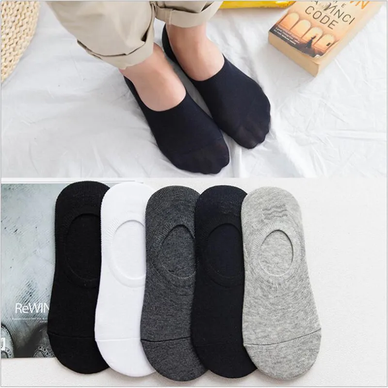 Wholesale Custom Men Women Low Cut Invisible Boat Short Socks No Show Black White Cotton Solid for Man Quick Dry Anti-slip