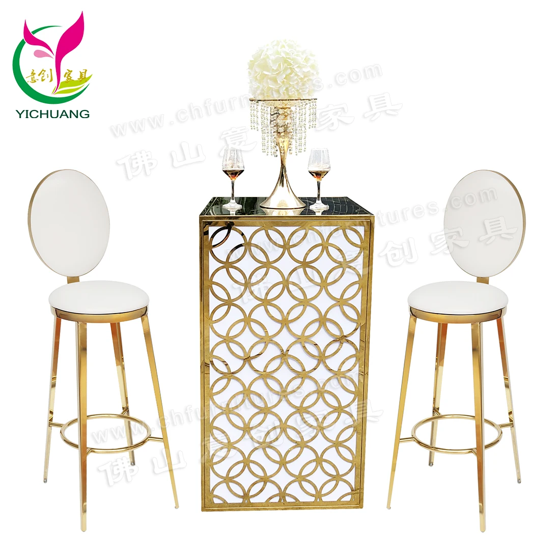 New Design Modern Table Legs Stainless Steel for Wedding Dining Room Furniture Home Furniture Metal Mirror Polish Gold 19.25KGS