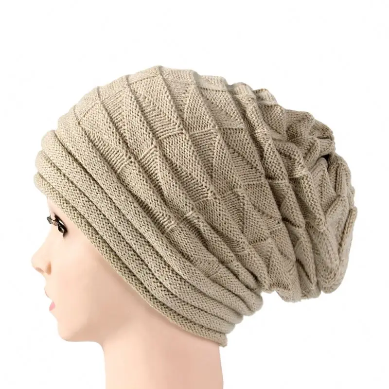 Fashion Women Autumn Winter Outdoor Warm Wool Cap Drape Knit Beanie Hats Woolen Caps Knitted Hat