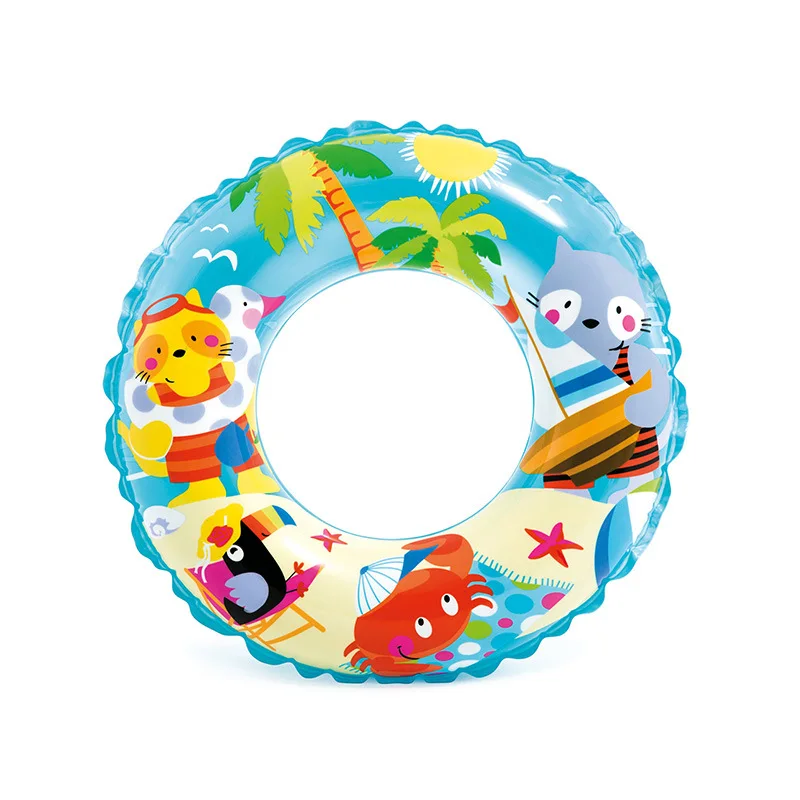 2021 summer style swimming ring with cup family soft swimming ring for kids