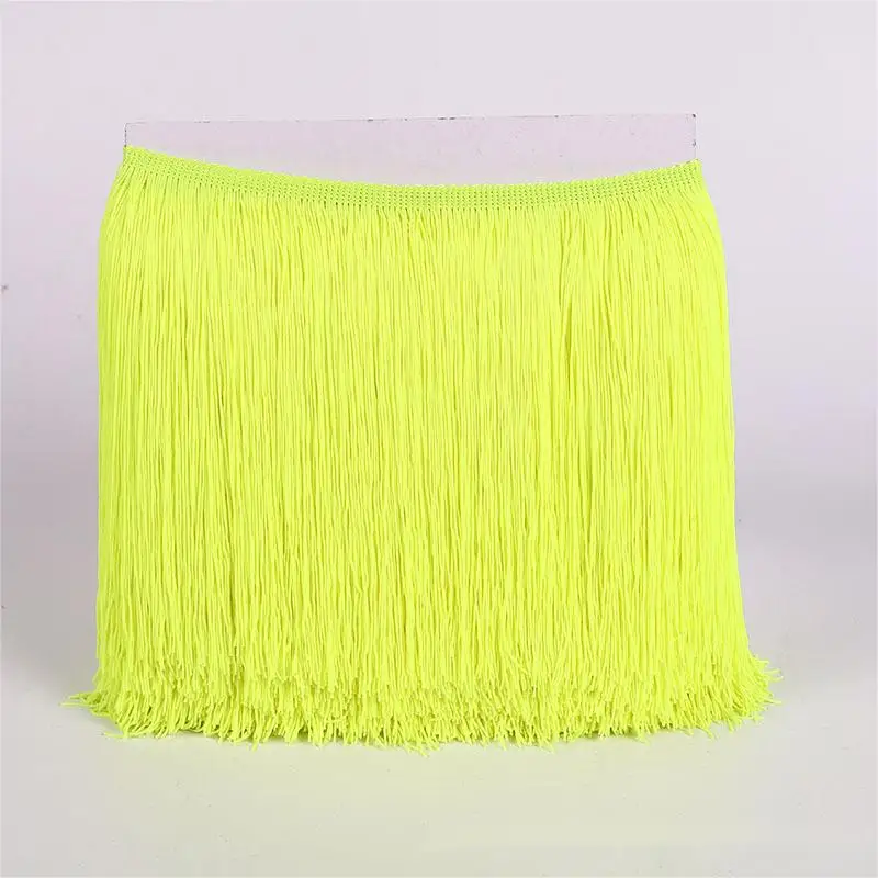 High Density 8 Inch Encryption Silk Nylon Width 20cm Long Neon Fluorescent Colors Polyamide Tassel Fringe For Dress