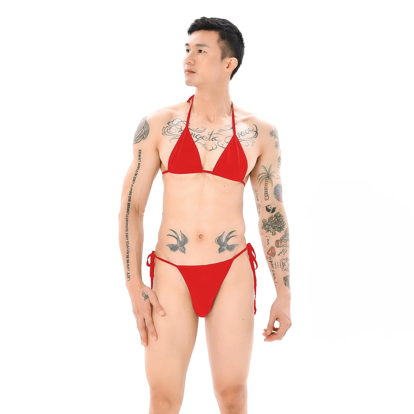 attractive solid color Bikini boy sissy underwear  bra with panties sets gay sexy love erotic  suit