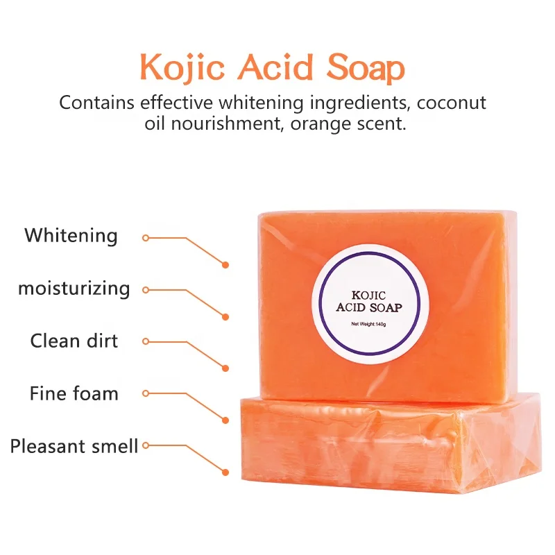 Custom High Quality Natural 140g Gently Cleansing Organic Whitening Kojic Acid Soap
