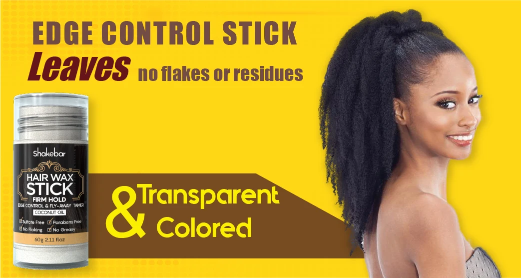 Shakebar Private Label Coconut Oil Nourishing Moisturizing Shine Styling Firm Hold Hair Wax Stick for African