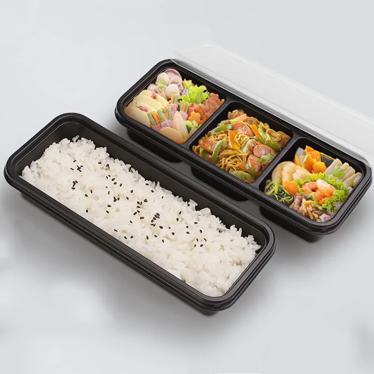 Cheap Disposable Food Box 3 Compartment Food Containers Bento Plastic Storage Boxes & Bins Plastic Blister Packing Container