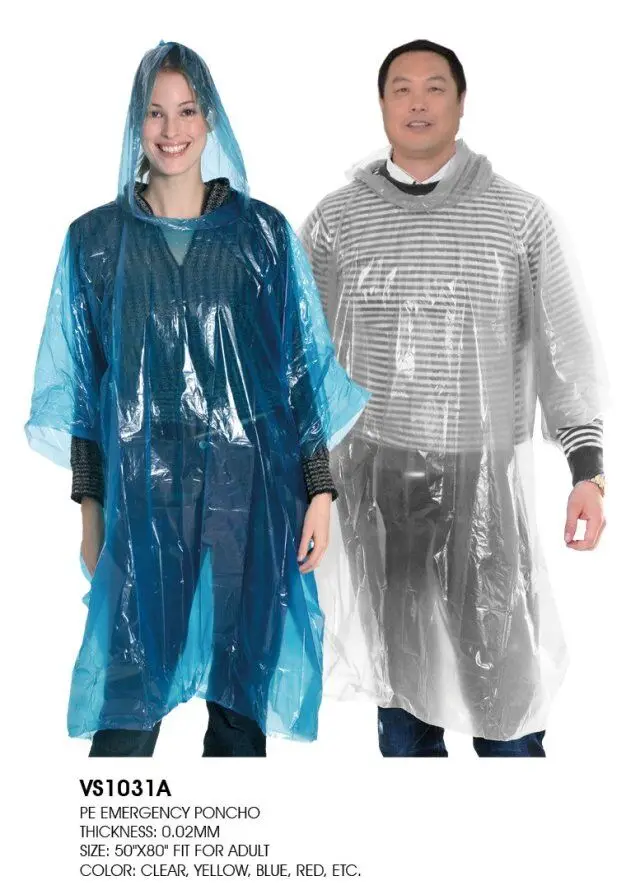 Promotional Emergency Disposable Cheapest Raincoat for Women Girls