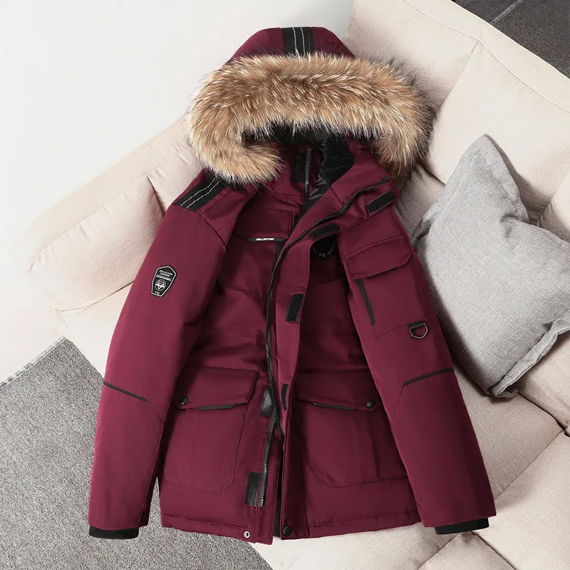 Dropshipping Outdoor Custom Logo Light Weight Hooded Thicken Warm Duck Goose Down Men Padded Winter Quilted Puffer Jacket