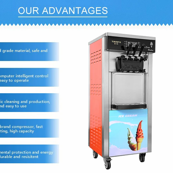 China Factory soft ice cream machine with cheaper price