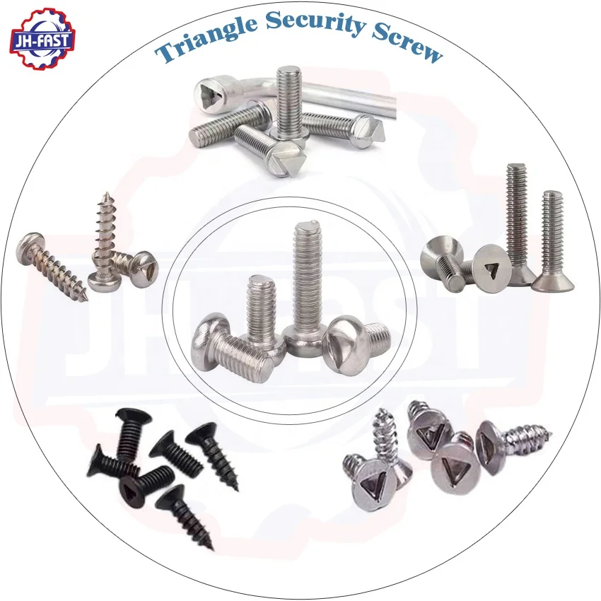 Custom m2 m3 m4 triangle one way security torx anti theft tamper proof resistant screw with pin anti-theft torx security screw