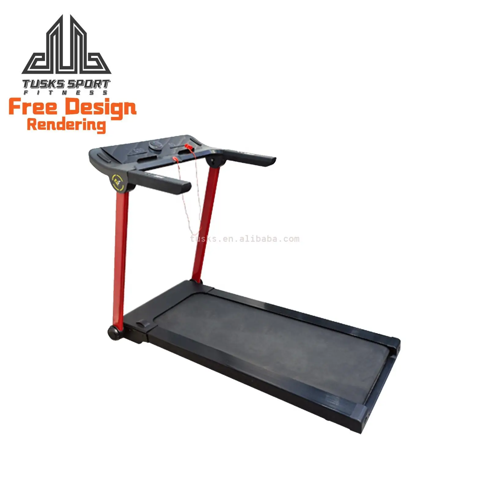 TK7-ZF8000-2 Home Treadmill with LED Screen and Electric Buttons Non-Powered Wood Workout Machine for Home Gym Use