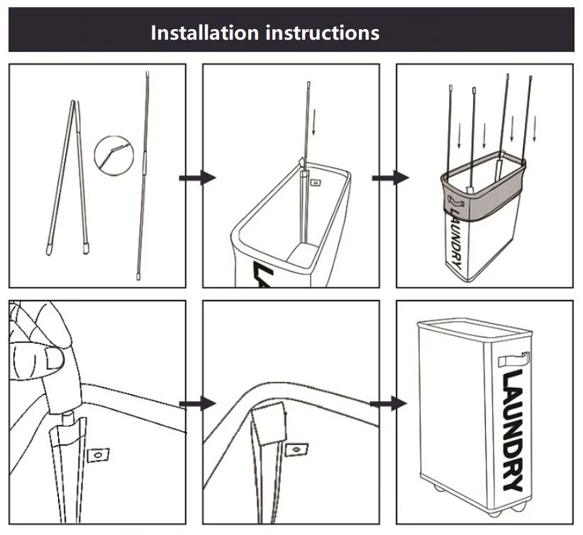 75L Water-resistant Oxford Fabric Foldable Clothes Bag Folding Washing Bin Collapsible Laundry Basket with wheels square bag