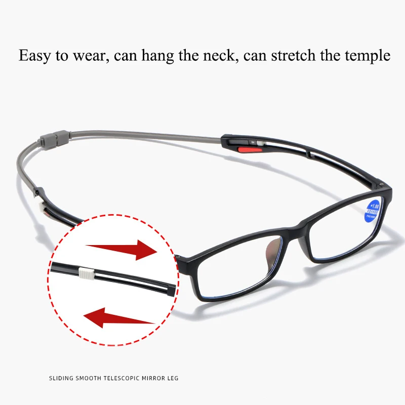 TR90 Portable Magnetic Reading Glasses anti blue light Computer Readers With Magnet For Men Women