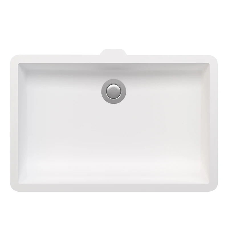 Flat Resin Stone Solid Surface Bathroom Sink/Square Shower Wash Basin