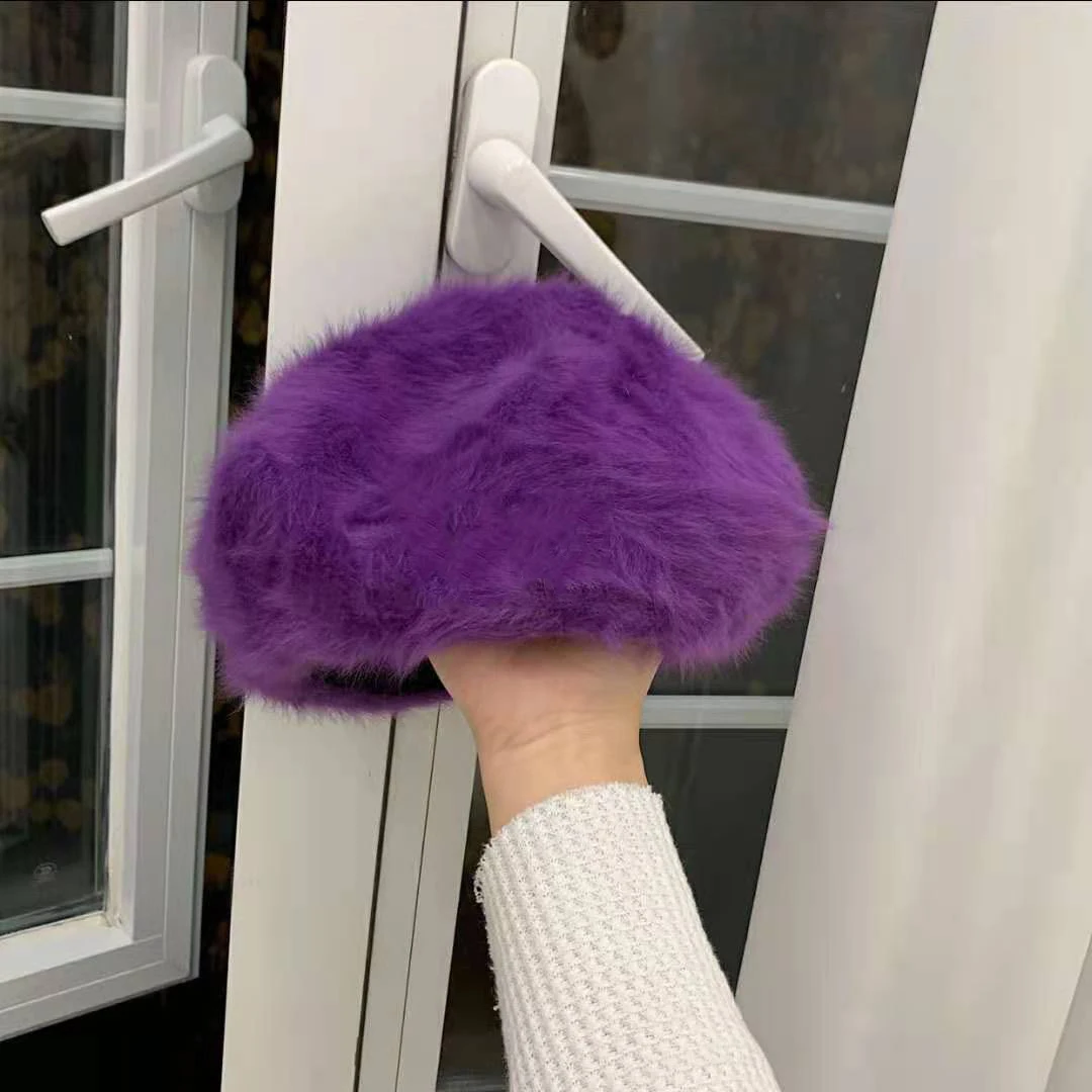 Factory Winter Beret Hat Elegant Unisex Wool Knitted Cap for Outdoor Retro Party French Artist Painting Style by Ladies