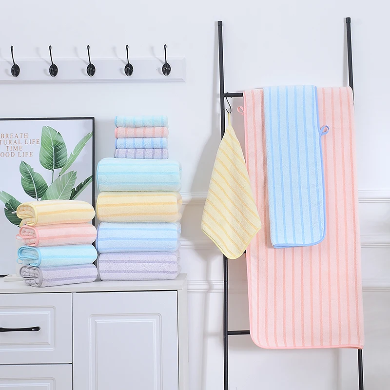 Soft Coral Fleece plush microfiber beach towel and Bath Towel Sets