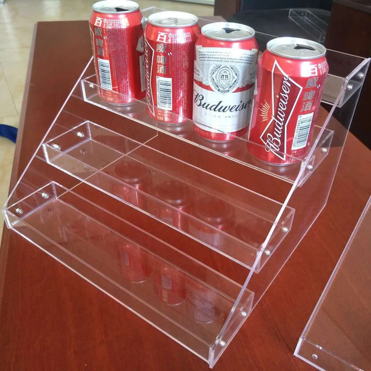 Acrylic Energy Drink Can Cooler Door Suction Cup Beverage Rack Display