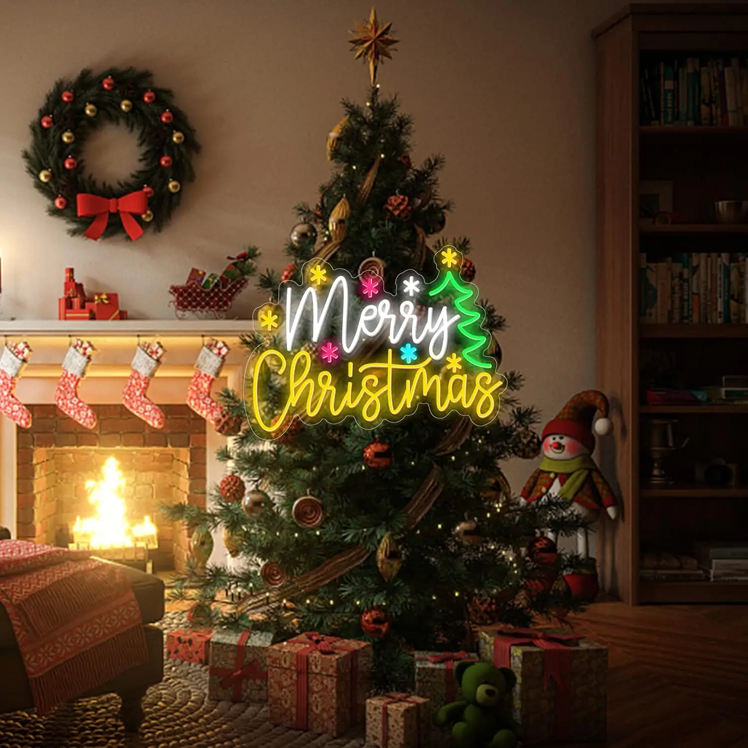 Design Custom Christmas Neon Sign High Quality 3D Infinity Mirror Led Christmas Day Neon Lights for Home Event Decor