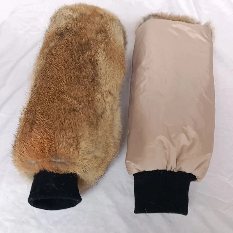HSPL 2024 Fashion Hot Sale Genuine Rabbit Fur Full Pelt Leg Warmer Women in winter Warm Winter Female Knee Pads Knee Brace