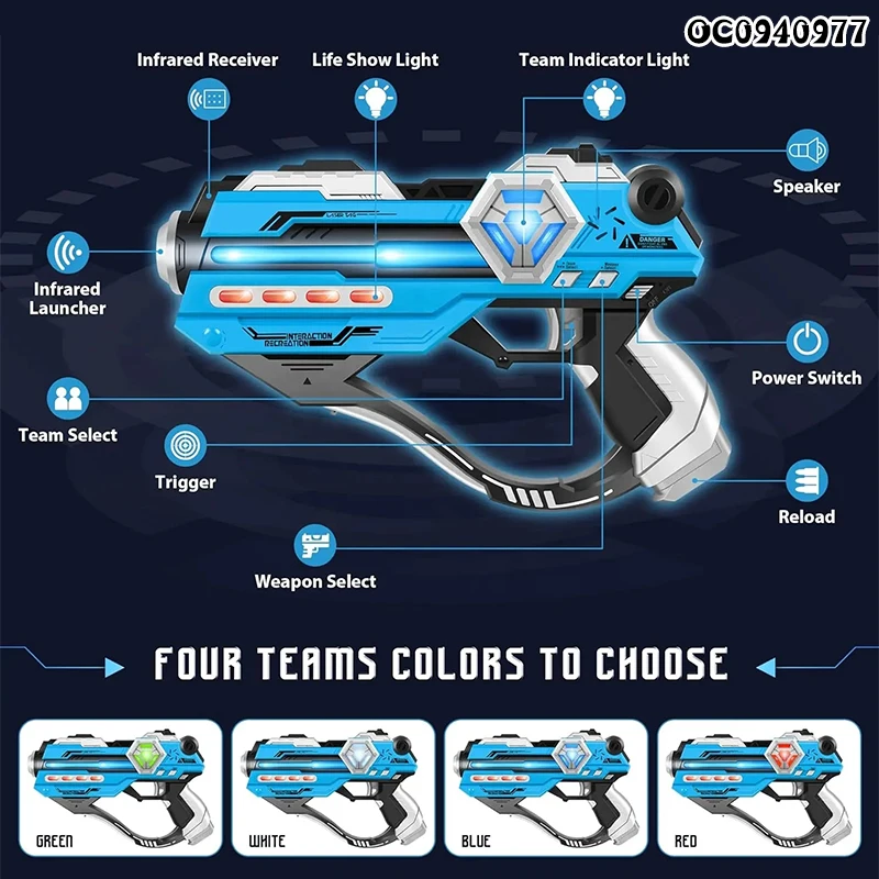 Kids electric laser tag gun shooting battle games set toy with 4pcs vest