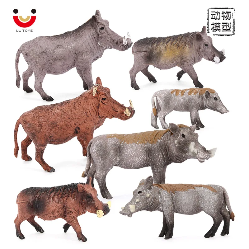 Wholesale Solid PVC Simulation  Statue Model Pig Warthogs  Animal Figurines Toys