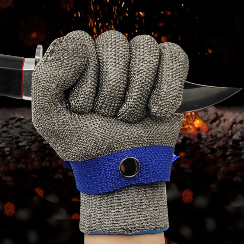 Food Grade Stainless Steel Chainmail Gloves Cut Resistant Kitchen gloves for Cleaning fish Meat Cutting Wood Carving