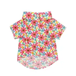 Dog cat clothes Summer thin breathable pet T-shirt Fashion Flower Print Pet T-Shirt