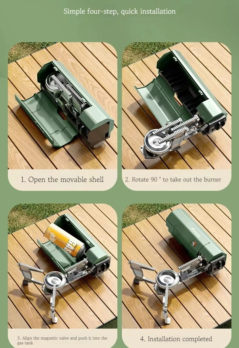 Carabiner outdoor portable folding camping stove Gas Carabiner boiling tea stove