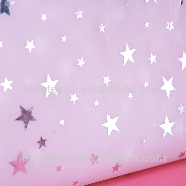 100% Polyester Taffeta Foil Print Coated Fabric