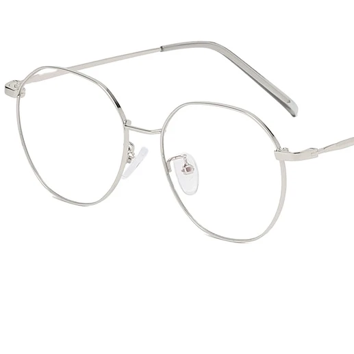 Stainless Steel Round Blue Light Blocking  Clean Lens Round Blue Light Blocking Glasses Computer Gaming TV Phones Anti Eyestrain