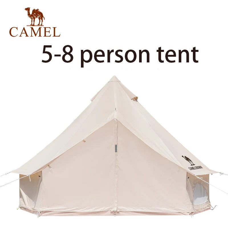 Туристическая палатка Camel на 5-8 человек Брезентовая уличная с колокольчиком из хлопка и холста роскошная