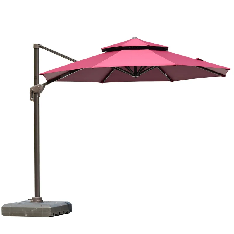 
Hot sale side stand double top Roman umbrella with water tank park outdoor parasol 
