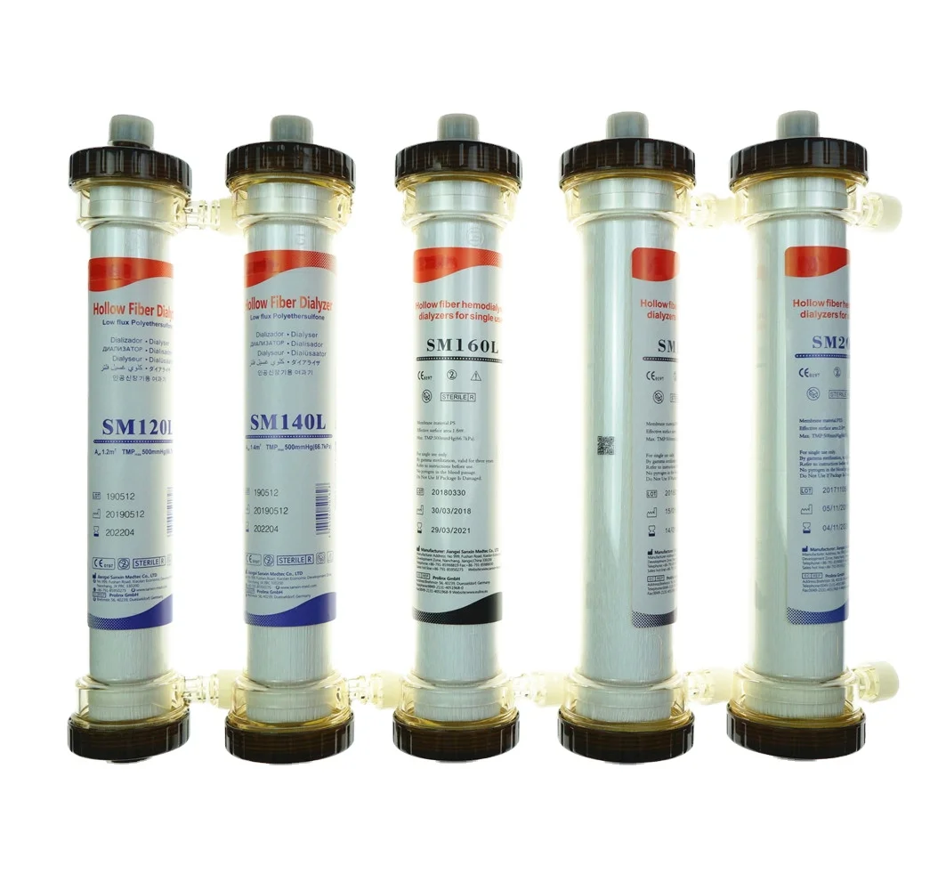 Wholesale Medical Hollow Fiber Dialyzer Hemodialysis Consumables High Flow Dialyzer