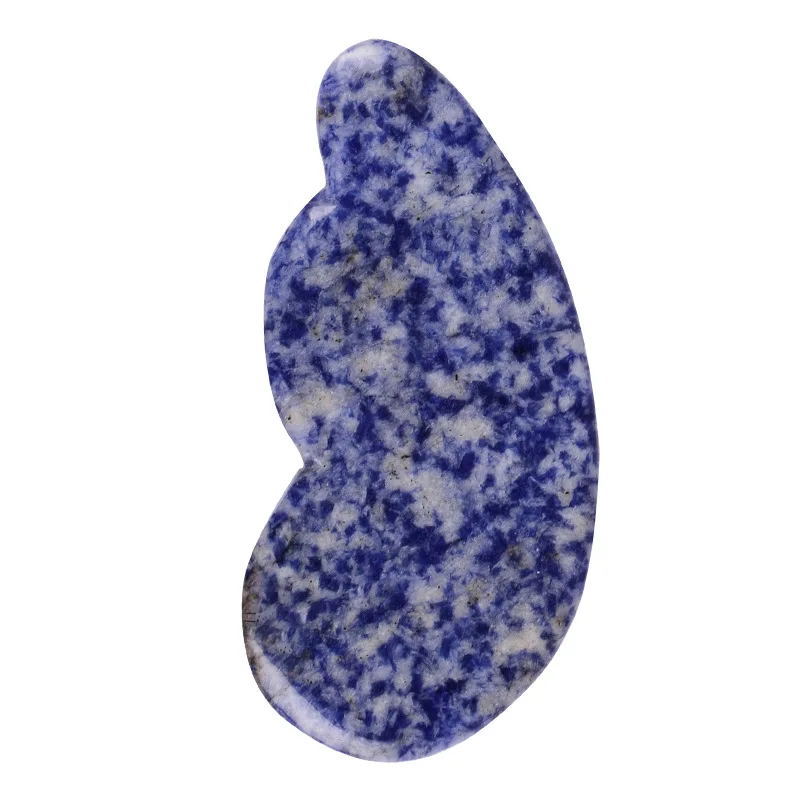 Prezzo diretto della fabbrica macchia blu jasper gua sha massaggiatore di giada naturale