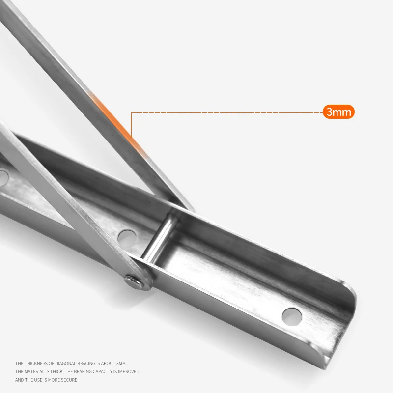 Durable Using 8 To 24 Inch One Key Operate Black Iron Stainless Steel Metal Folding Bracket